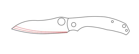 This drawing from Phillips illustrates how the Redback's blade is designed to respond to sharpening over time